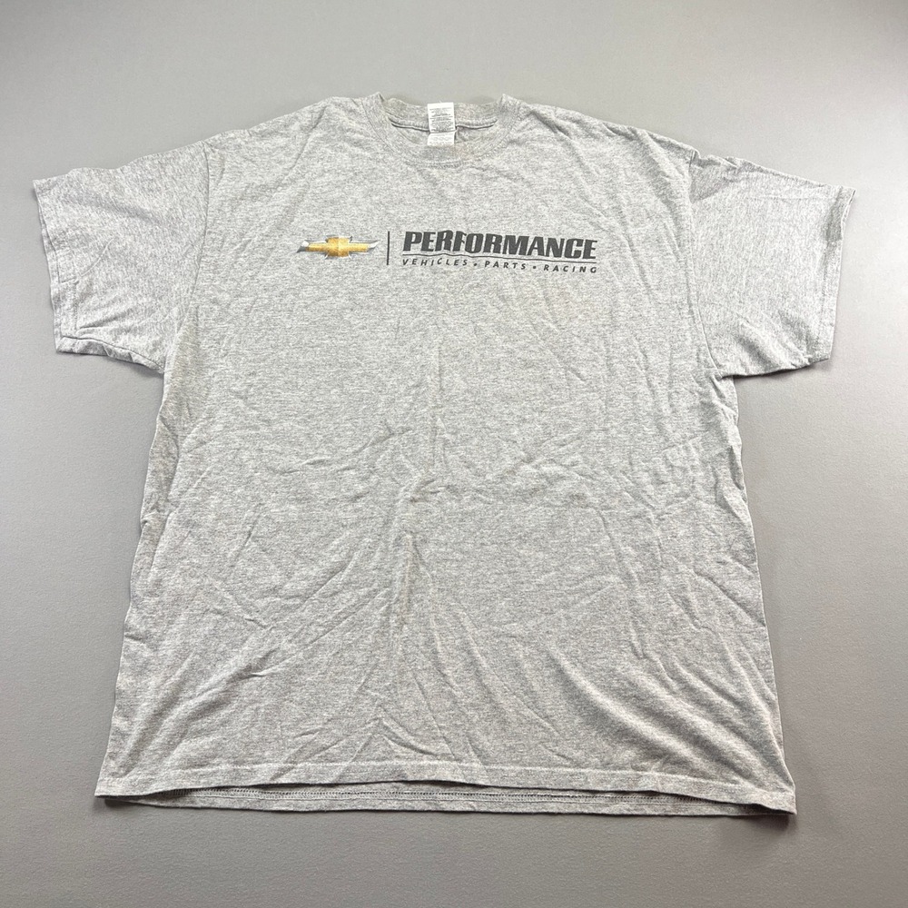 Gildan Chevrolet Performance T Shirt Men XL Heather Gray Two Sports Cars Graphic